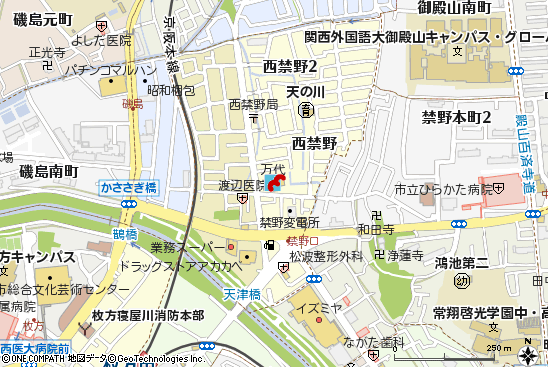 枚方店付近の地図